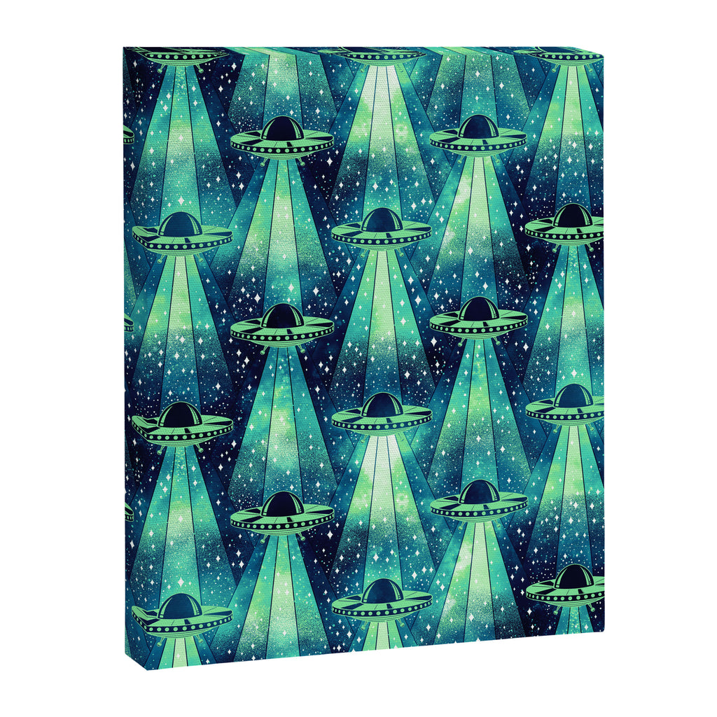 Cosmic UFO - Galactic Green Canvas Print Gallery Image 8