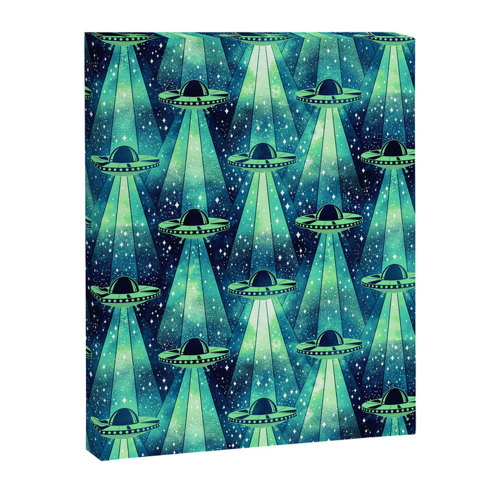 Cosmic UFO - Galactic Green Canvas Print Gallery Image 1