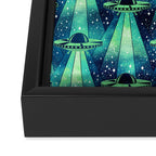 Cosmic UFO - Galactic Green Framed Canvas Print Gallery Image 3