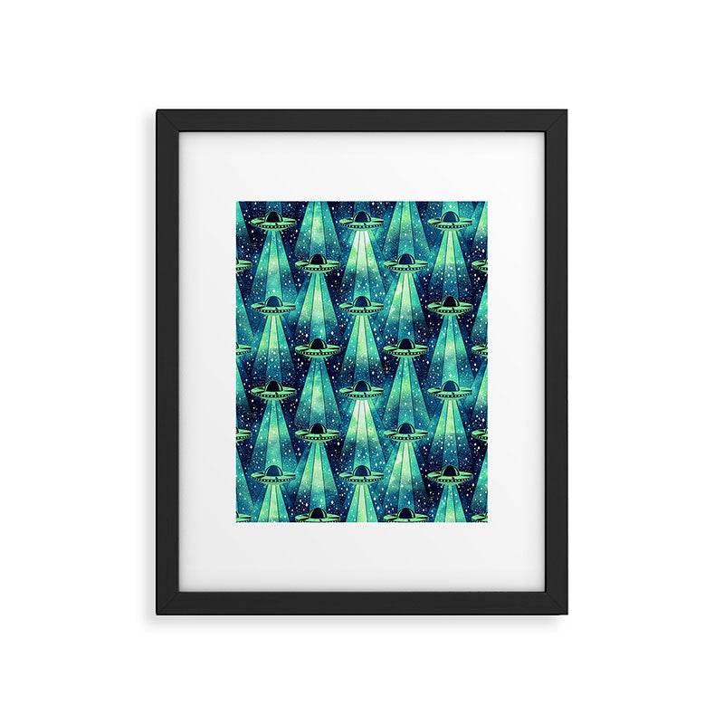 Cosmic UFO - Galactic Green Framed Art Print Gallery Image 6