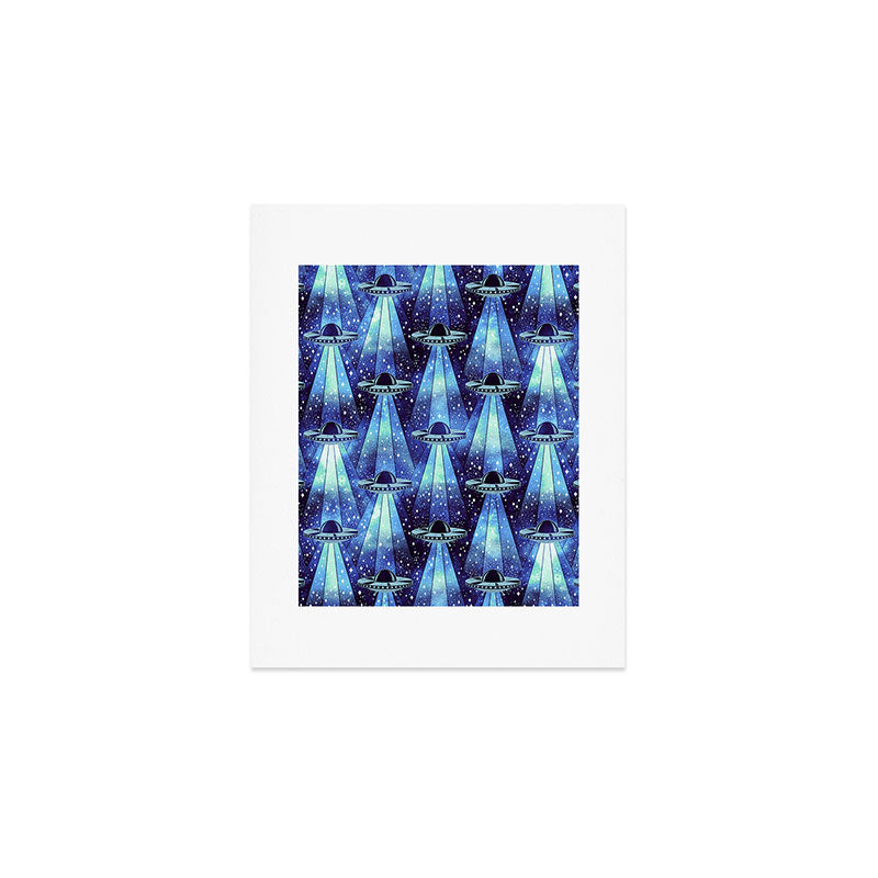 Cosmic UFO - mysterious blue flash Art Print Gallery Image 1