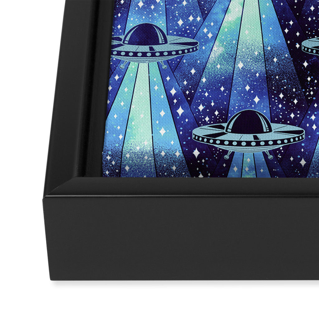 Cosmic UFO - mysterious blue flash Framed Canvas Print Gallery Image 3