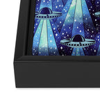 Cosmic UFO - mysterious blue flash Framed Canvas Print Gallery Image 3