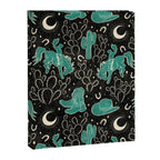 Cowboys and Cacti - black and dark turquoise  Canvas Print Gallery Image 8