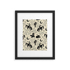 Cowboys and Cacti - cream and black Framed Art Print Gallery Image 6
