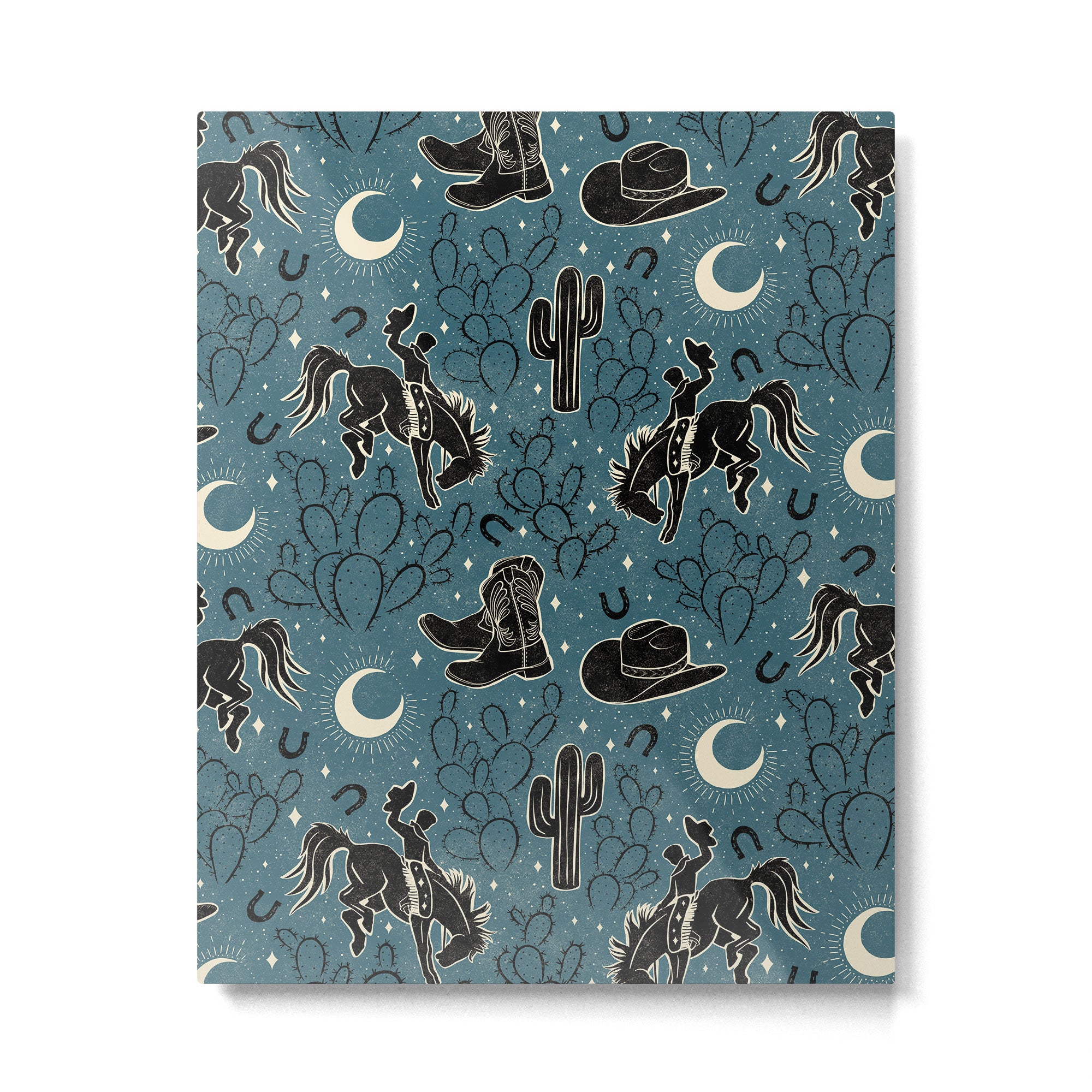 Cowboys and Cacti - midnight Metal Print Gallery Image 6