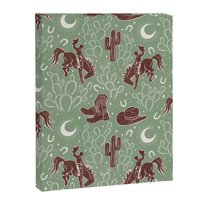 Cowboys and Cacti - sage Canvas Print Gallery Image 1