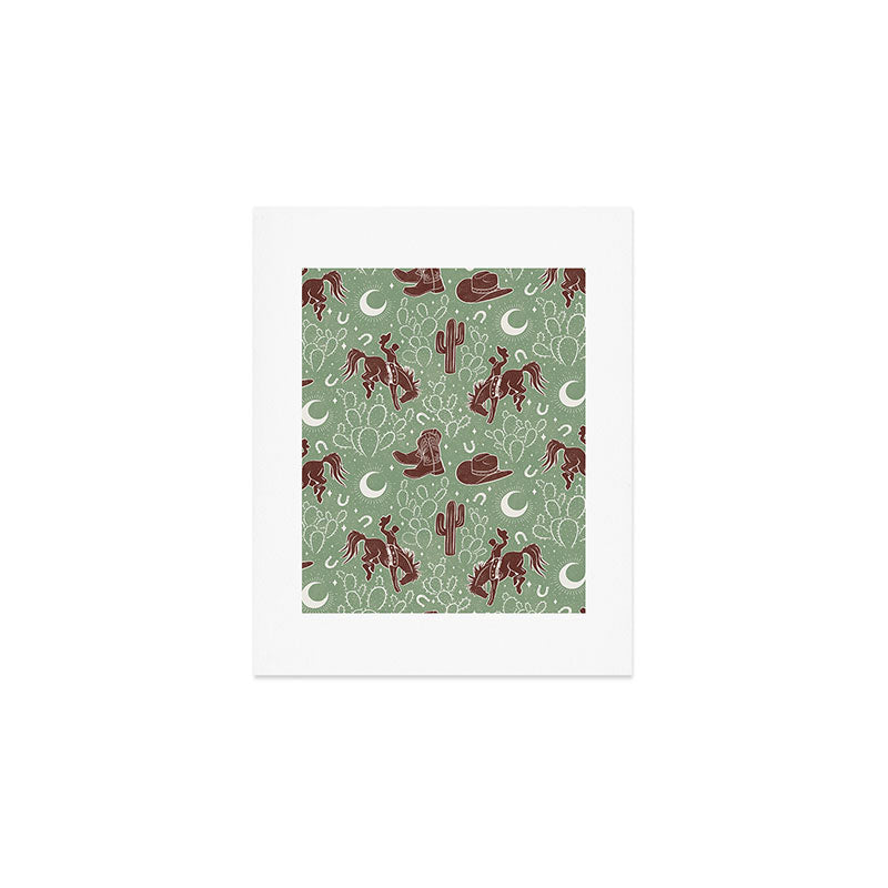 Cowboys and Cacti - sage Art Print Gallery Image 1