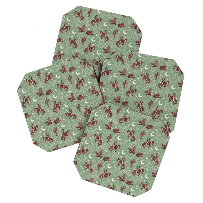 Cowboys and Cacti - sage Coaster Gallery Image 1
