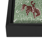 Cowboys and Cacti - sage Framed Canvas Print Gallery Image 3