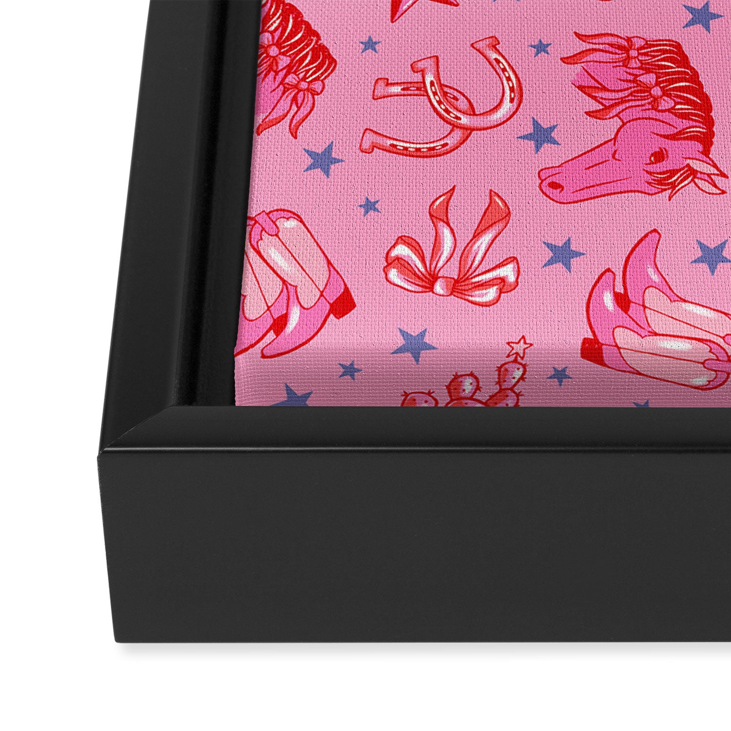 Cowgirl Christmas - pink and red Framed Canvas Print Gallery Image 3