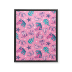 Cowgirl Christmas - pink and teal Framed Canvas Print Gallery Image 8
