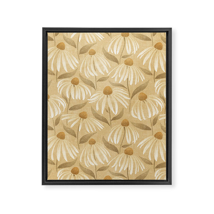 Dancing Daisies - gold Framed Canvas Print Gallery Image 1