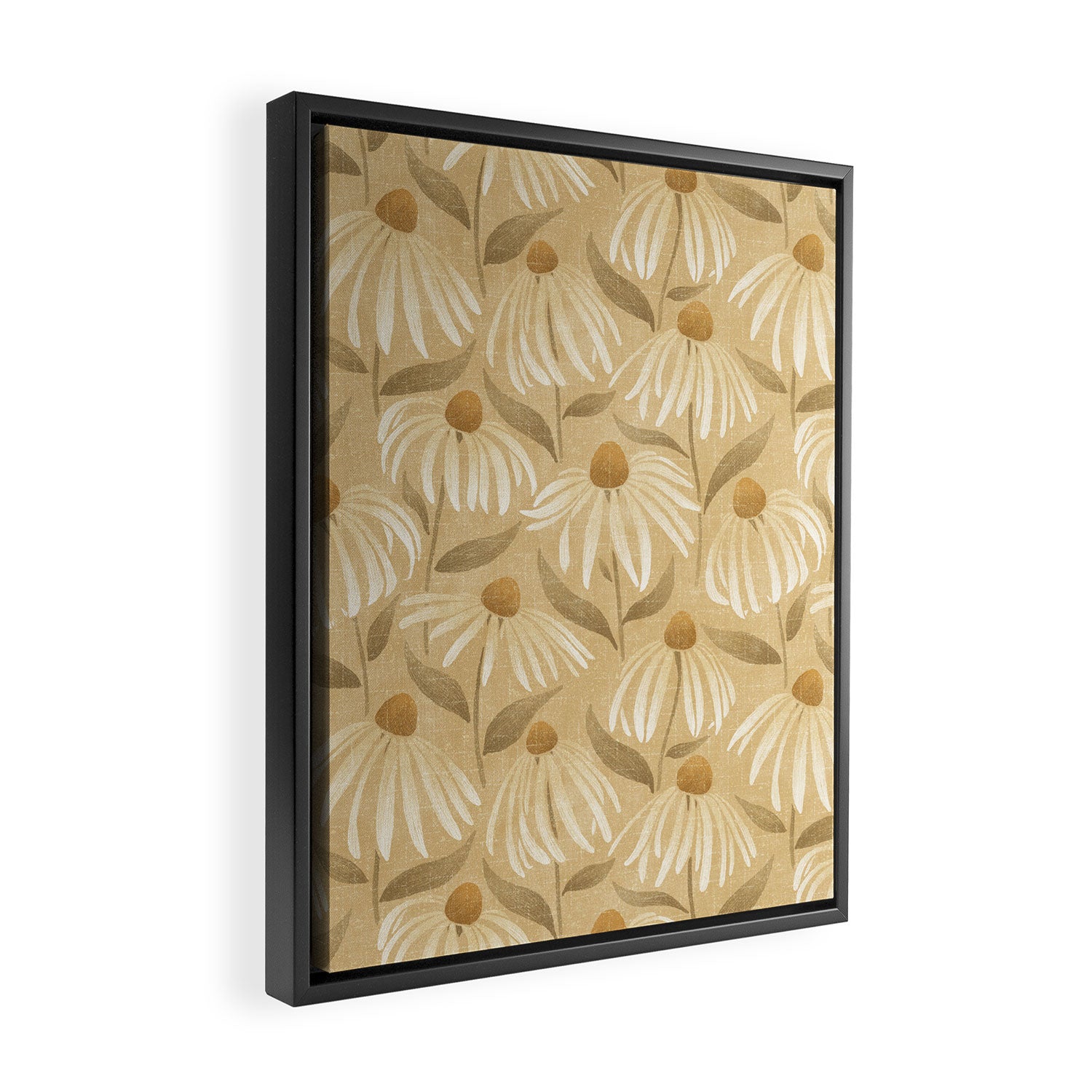 Dancing Daisies - gold Framed Canvas Print Gallery Image 2
