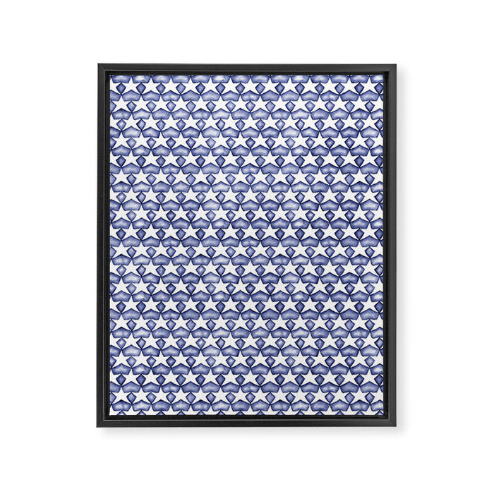 Dark Indigo Stars Framed Canvas Print Gallery Image 1