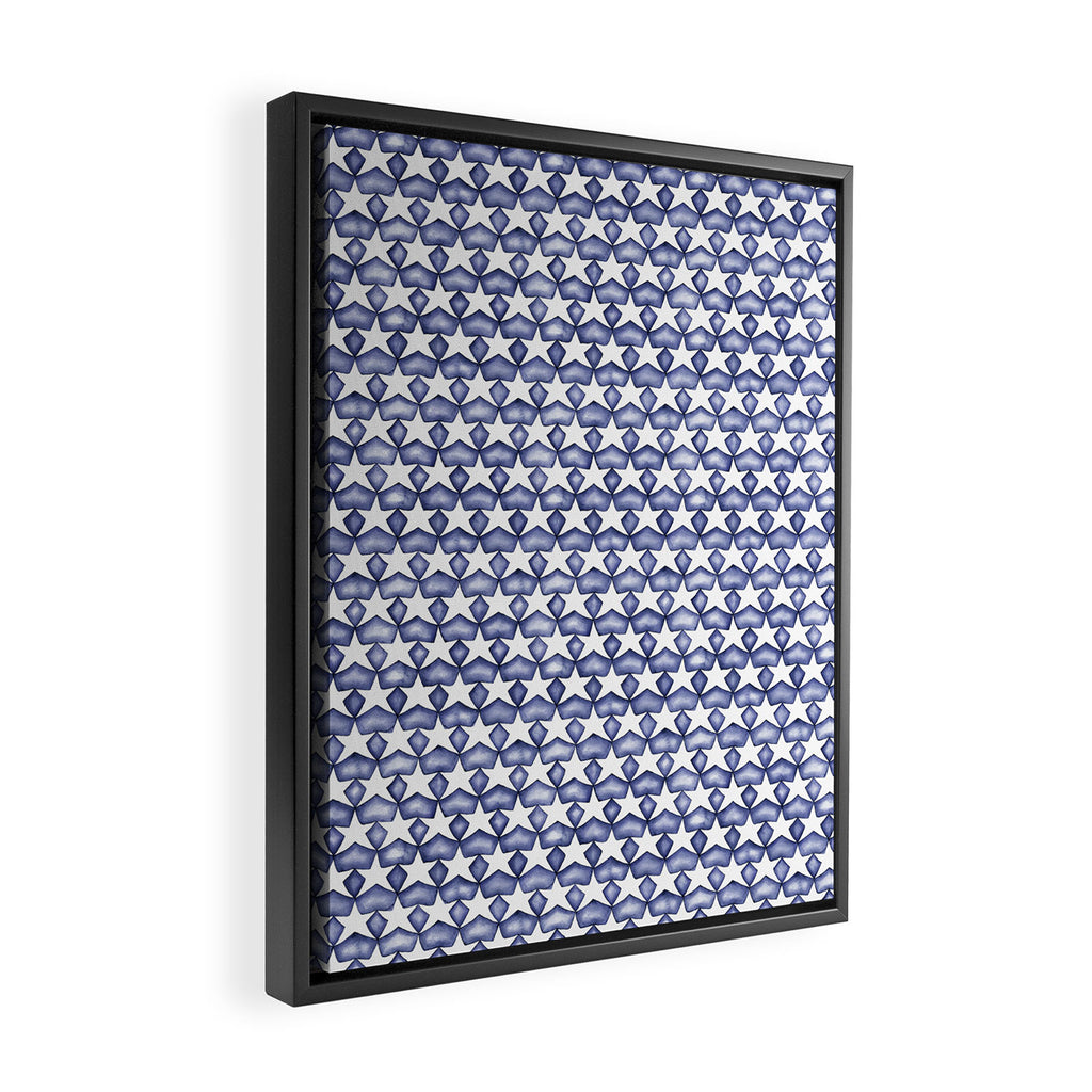 Dark Indigo Stars Framed Canvas Print Gallery Image 2