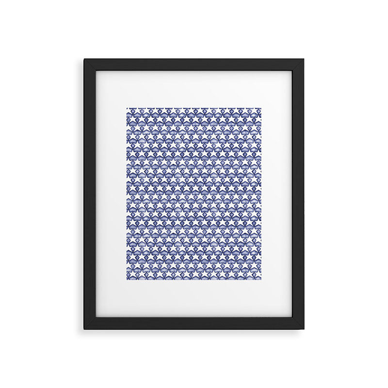 Dark Indigo Stars Framed Art Print Gallery Image 6