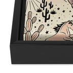 Desert Unicorn - Black, peach pink, and cream Framed Canvas Print Gallery Image 3