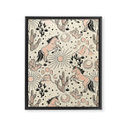 Desert Unicorn - Black, peach pink, and cream Framed Canvas Print Gallery Image 8