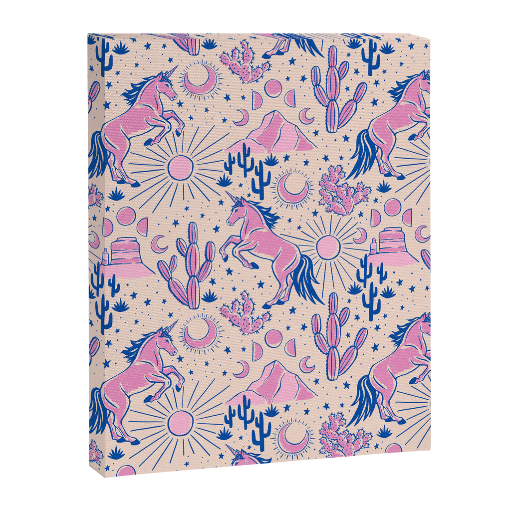 Desert Unicorn - pink and ultramarine  Canvas Print Gallery Image 8