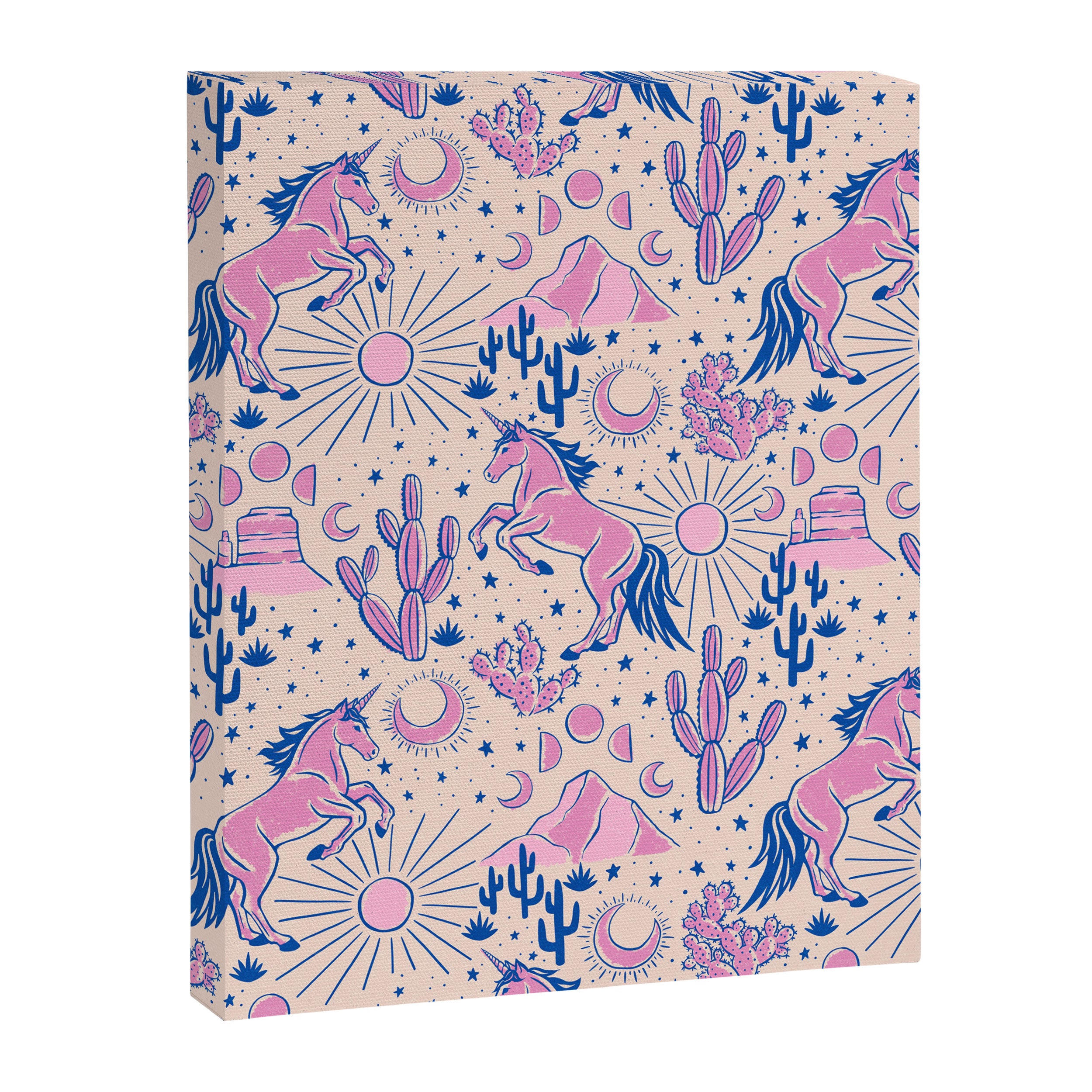Desert Unicorn - pink and ultramarine  Canvas Print Gallery Image 8