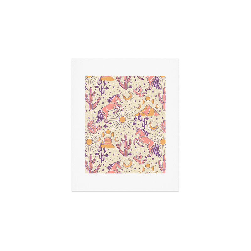 Desert Unicorn - Purple, pink, and gold Art Print Gallery Image 1