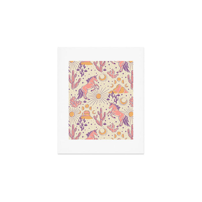 Desert Unicorn - Purple, pink, and gold Art Print Gallery Image 1