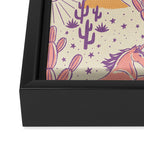 Desert Unicorn - Purple, pink, and gold Framed Canvas Print Gallery Image 3