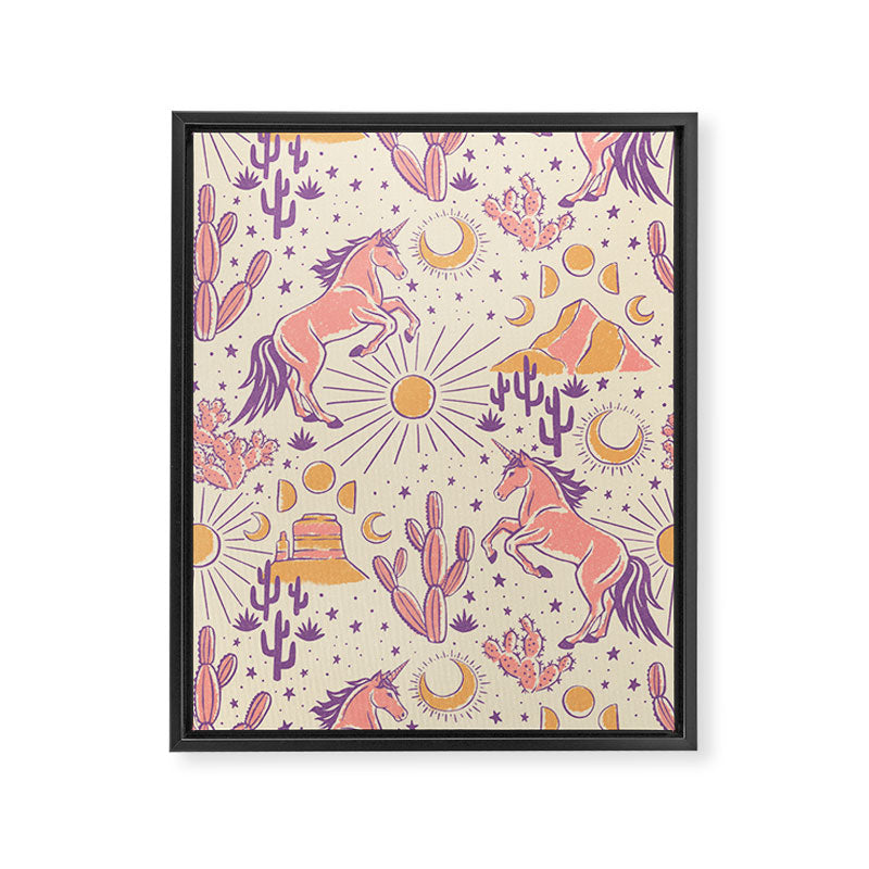 Desert Unicorn - Purple, pink, and gold Framed Canvas Print Gallery Image 8