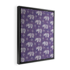 Elephants on Linen - Amethyst Framed Canvas Print Gallery Image 2