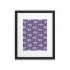 Elephants on Linen - Amethyst Framed Art Print Gallery Image 6