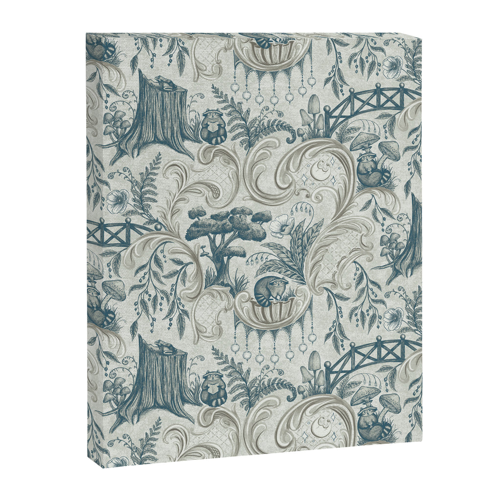 Fairytale Forest Raccoons - charming blue Canvas Print Gallery Image 8