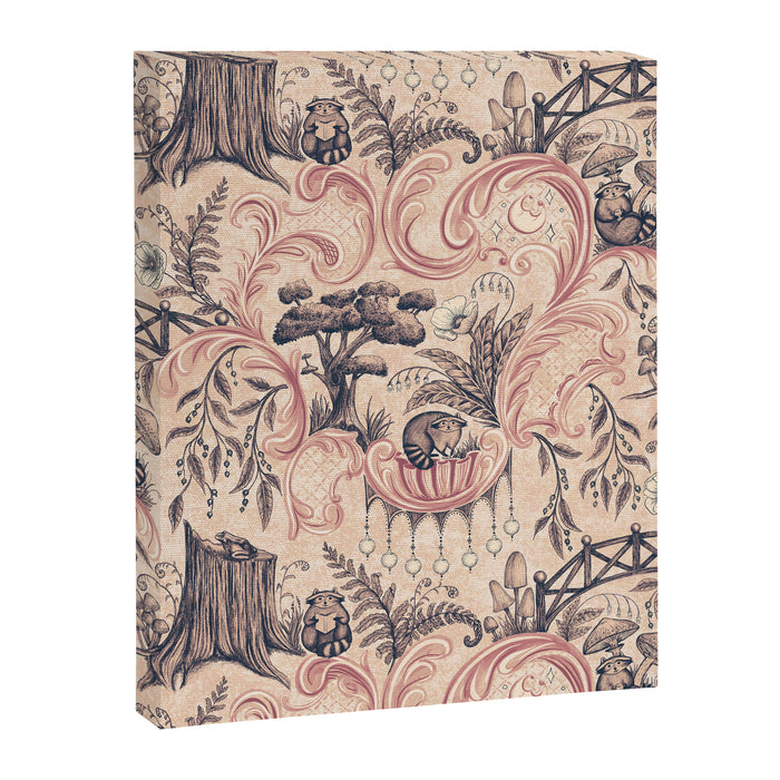 Fairytale Forest Raccoons - pink Canvas Print Gallery Image 1