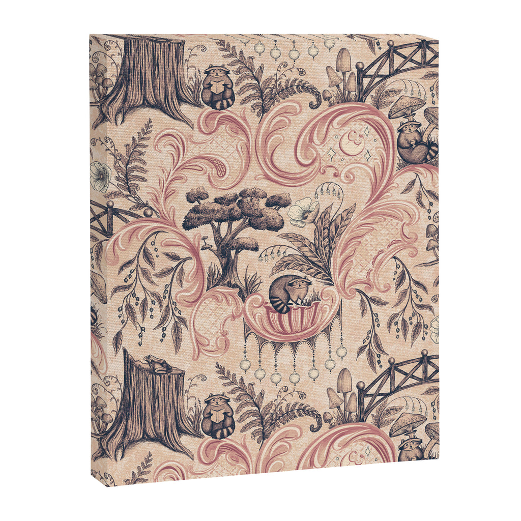 Fairytale Forest Raccoons - pink Canvas Print Gallery Image 8