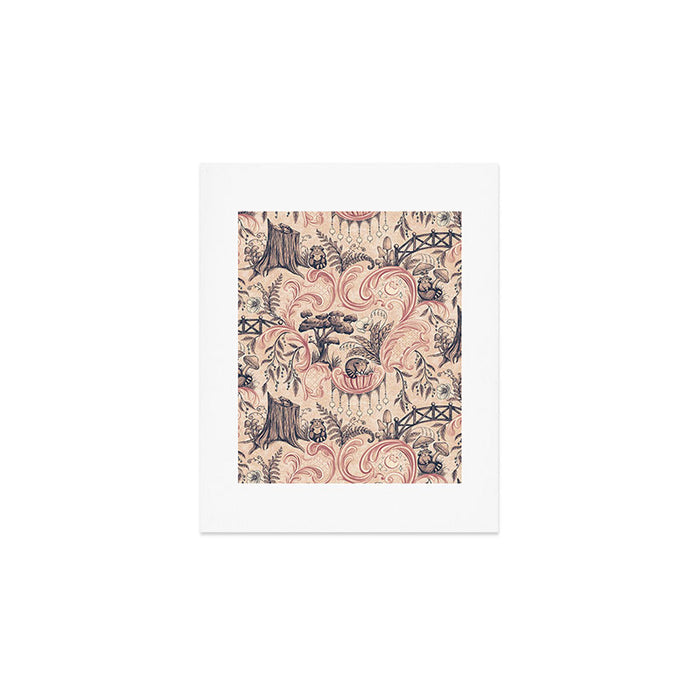 Fairytale Forest Raccoons - pink Art Print Gallery Image 1