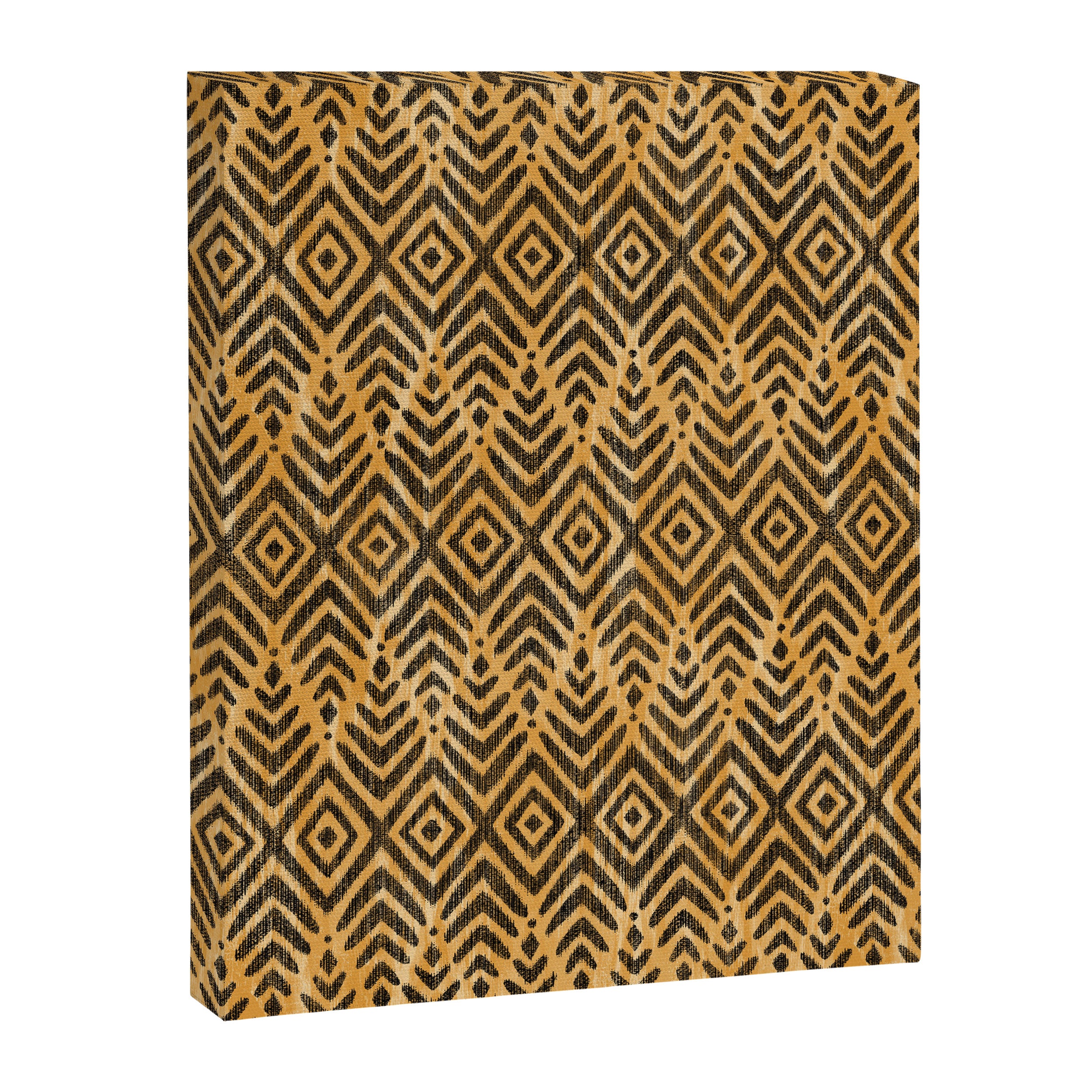 Feather Ikat - Marigold and black Canvas Print Gallery Image 8