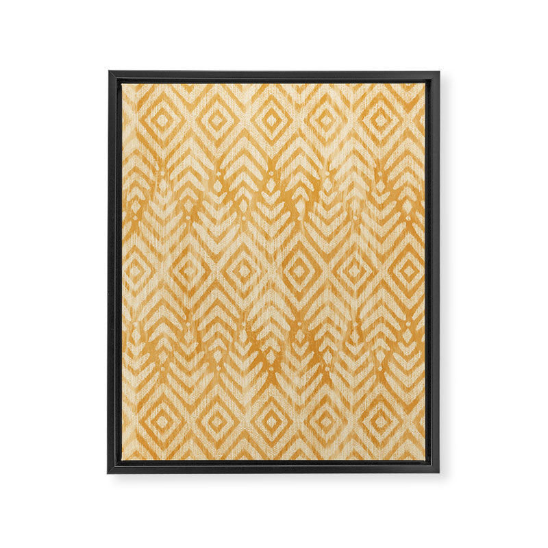 Feather Ikat - marigold and cream  Framed Canvas Print Gallery Image 8