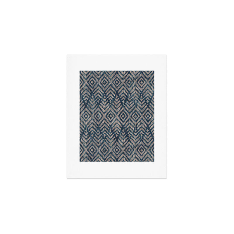Feather Ikat - midnight desert Art Print Gallery Image 1
