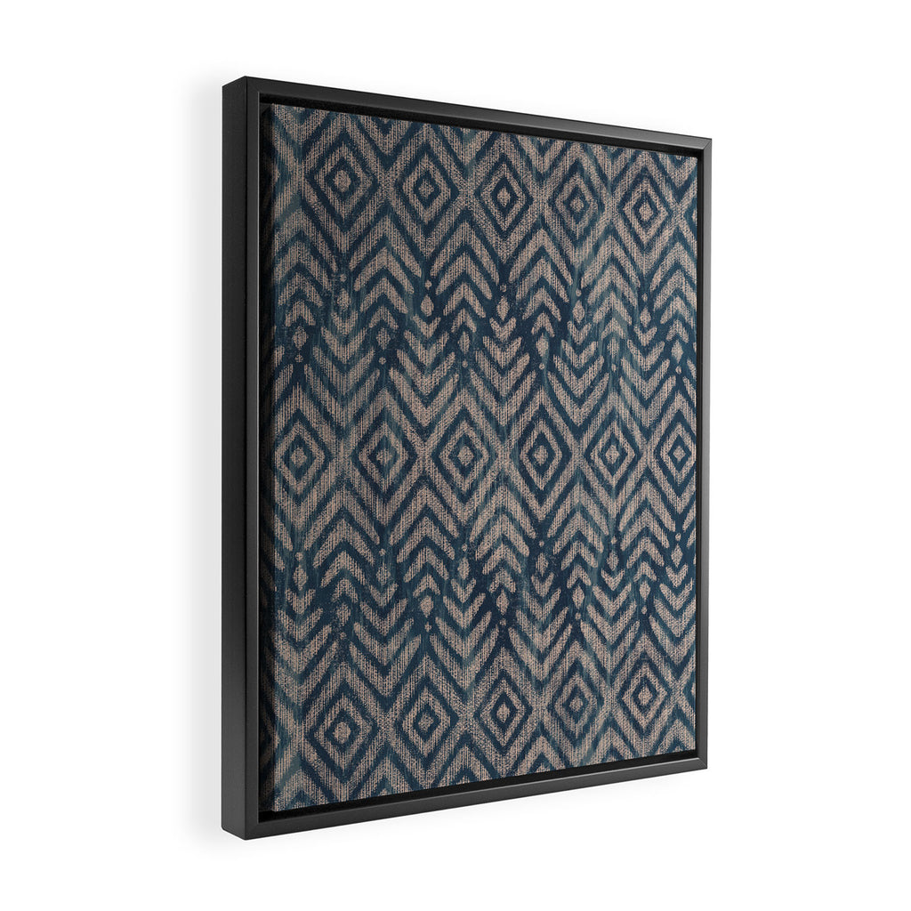 Feather Ikat - midnight desert Framed Canvas Print Gallery Image 2