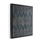 Feather Ikat - midnight desert Framed Canvas Print Gallery Image 2