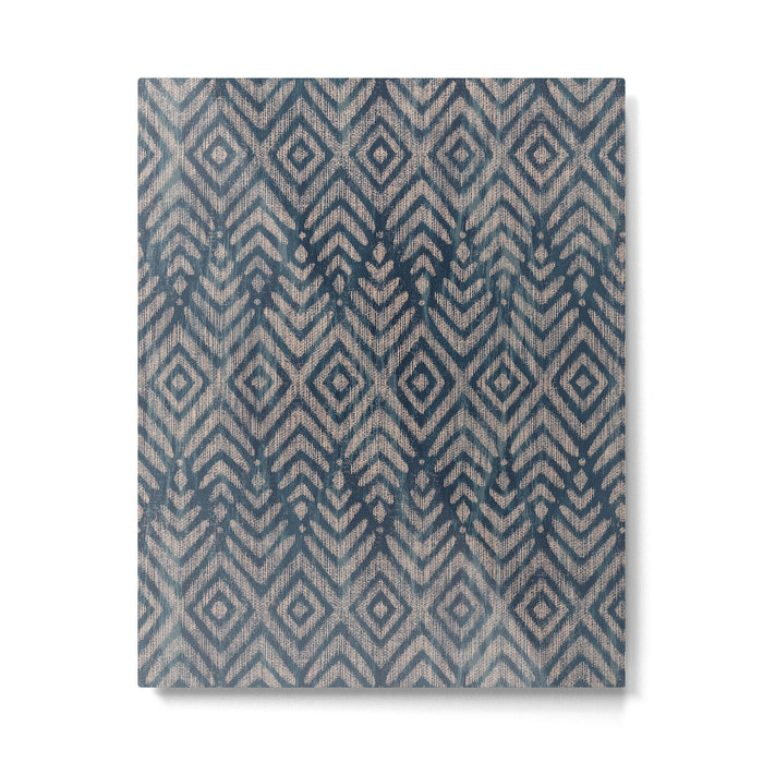 Feather Ikat - midnight desert Metal Print Gallery Image 1