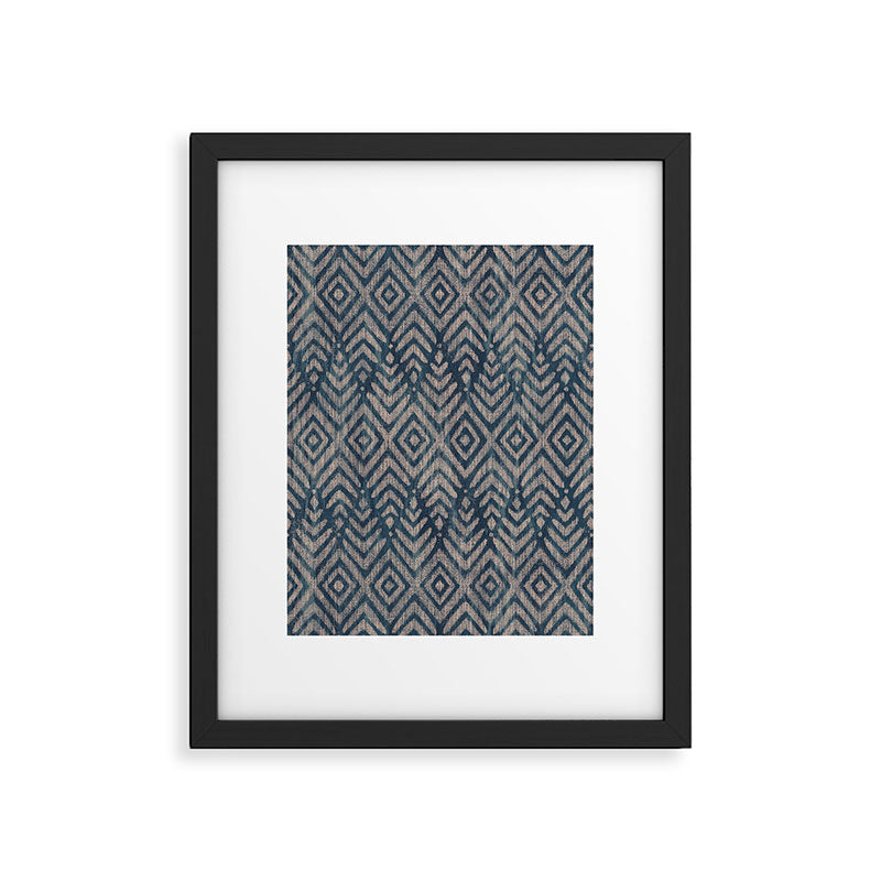 Feather Ikat - midnight desert Framed Art Print Gallery Image 6