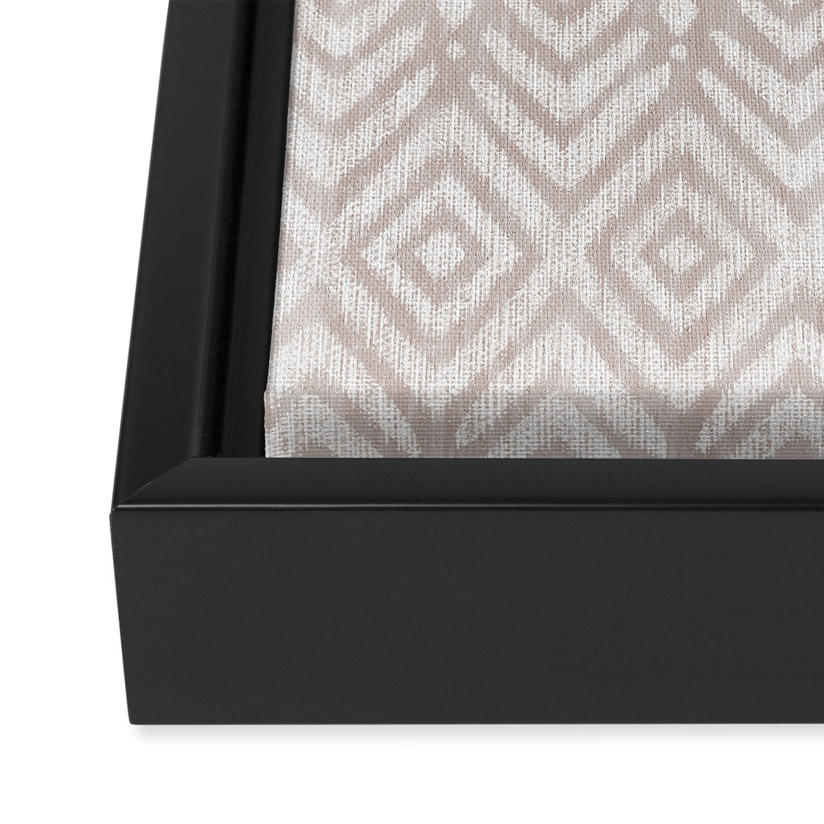 Feather Ikat - Taupe Framed Canvas Print Gallery Image 3