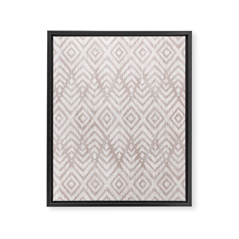 Feather Ikat - Taupe Framed Canvas Print Gallery Image 8