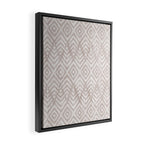 Feather Ikat - Taupe Framed Canvas Print Gallery Image 2