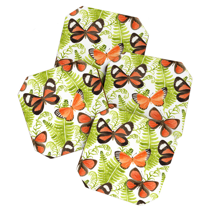 Ferns and Butterflies Coaster Gallery Image 1