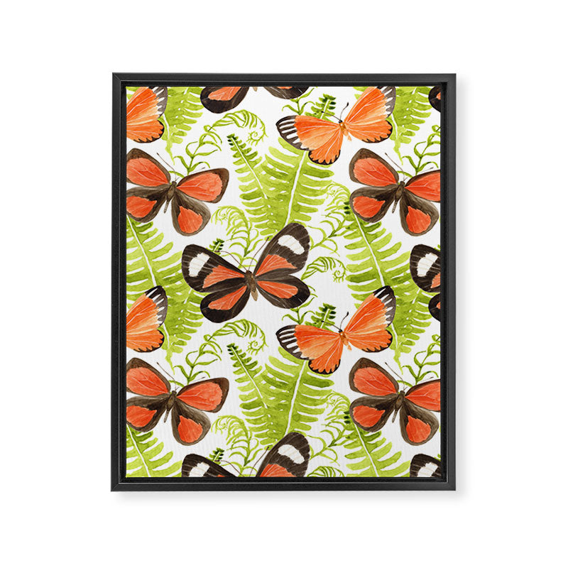 Ferns and Butterflies Framed Canvas Print Gallery Image 8