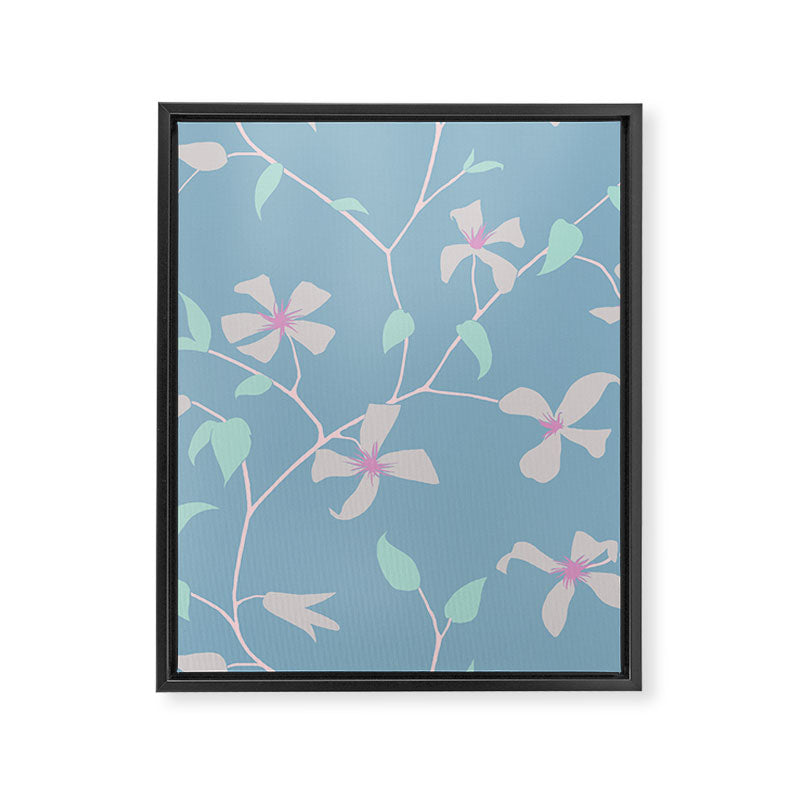 Floral Clematis Vine - Cool Summer Framed Canvas Print Gallery Image 8