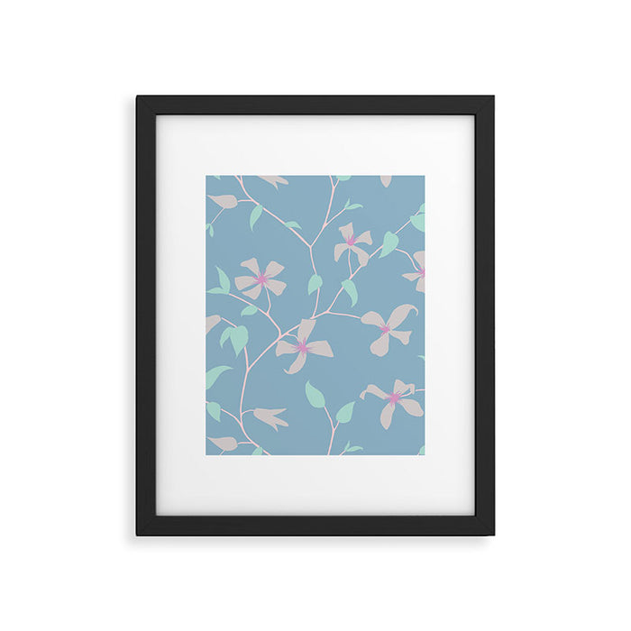 Floral Clematis Vine - Cool Summer Framed Art Print Gallery Image 1