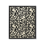 Folk Art Bunnies - black and cream Framed Canvas Print Gallery Image 8